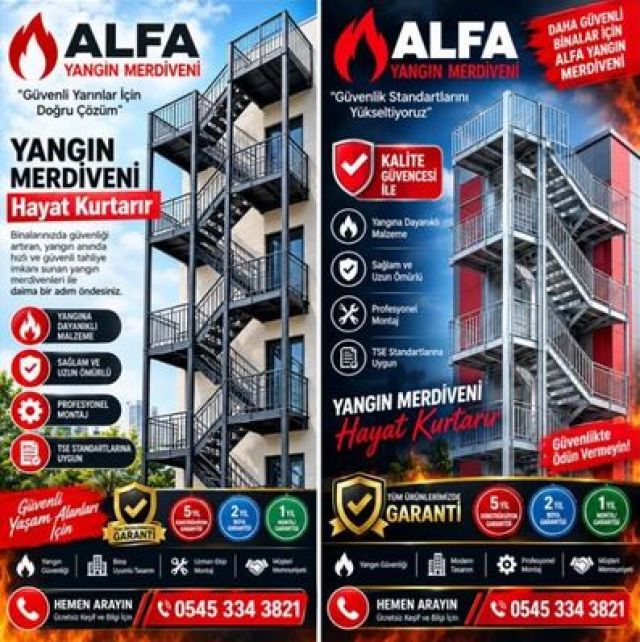 Çekmeköy Z Tipi Yangın Merdiveni | Yangın Kapısı Tamir Servis